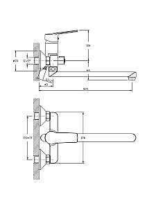 Смеситель для ванны Rush Balearic BA3935-51 купить в интернет-магазине сантехники Sanbest