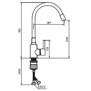 Смеситель для кухни Dorff Logic D3007622 черный/хром купить в интернет-магазине сантехники Sanbest