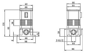 Смеситель для душа Caprigo Adria Uno Black 02B-550-crm хром/черный купить в интернет-магазине сантехники Sanbest