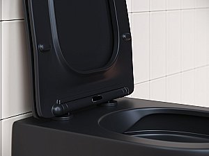 Унитаз подвесной Ceramica Nova PLAY Rimless CN3001MB безободковый, с крышкой микролифт, черный матовый купить в интернет-магазине Sanbest