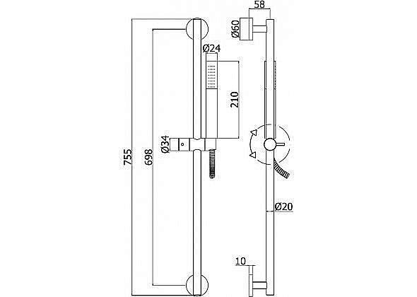 Душевой гарнитур Paffoni LIFE ZSAL135CRAG купить в интернет-магазине сантехники Sanbest