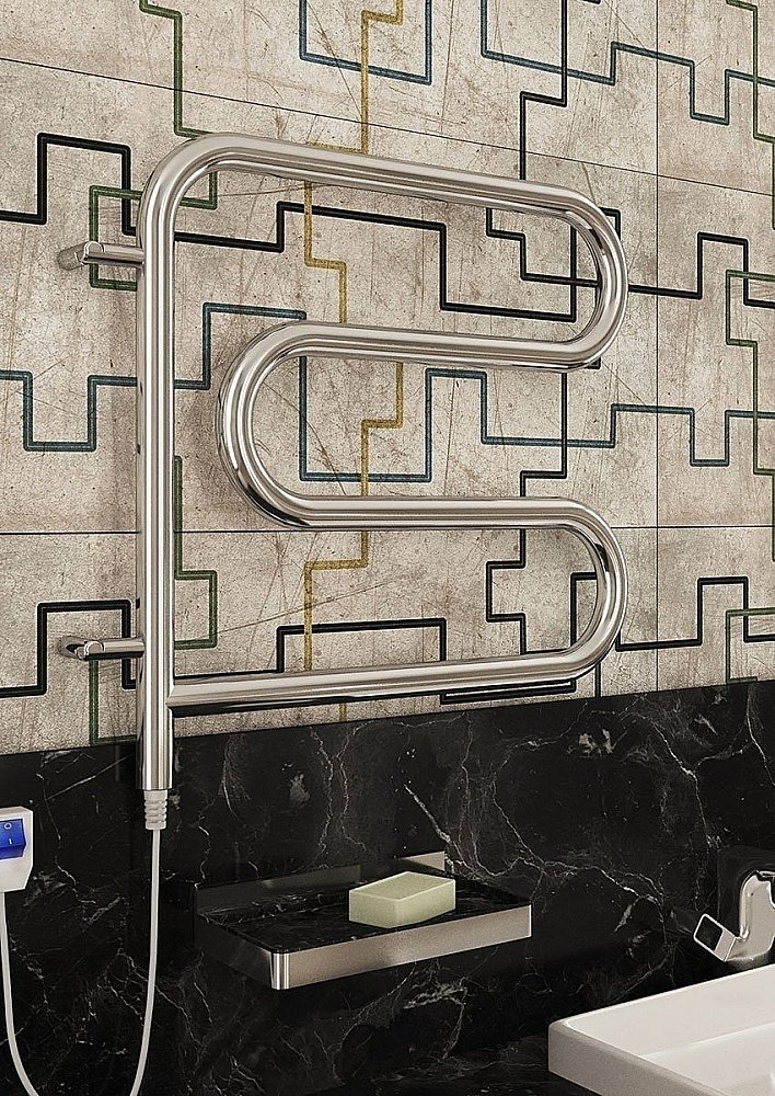 Полотенцесушитель электрический Terminus F-образный 500x500 поворотный купить в интернет-магазине сантехники Sanbest