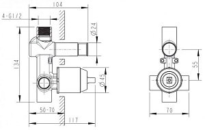 Скрытая часть 2-ФУНКЦ Bravat GINA D9100CP-ENG купить в интернет-магазине сантехники Sanbest