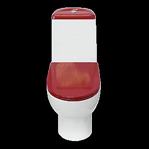 Унитаз-компакт Sanita luxe Best Comfort BSTSLCC07110522 с бачком, с крышкой микролифт, белый/красный купить в интернет-магазине Sanbest