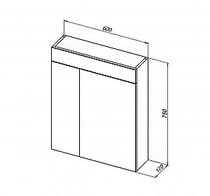 Зеркальный шкаф De Aqua Эколь 185083 60 белый купить в интернет-магазине сантехники Sanbest