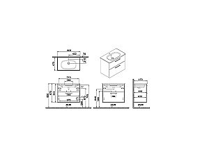 Тумба с раковиной VitrA Root 68289 80 матовый серый камень для ванной в интернет-магазине Sanbest