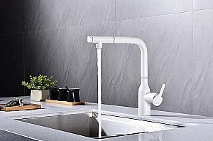 Смеситель для кухни Paulmark Viper Vi213105-WH белый матовый купить в интернет-магазине сантехники Sanbest