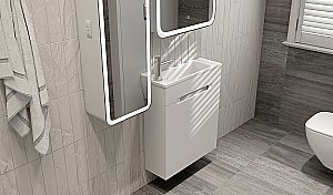 Тумба с раковиной Jorno Modul 60 белая для ванной в интернет-магазине Sanbest