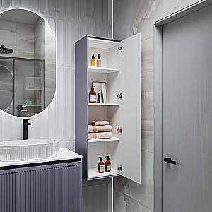 Пенал подвесной Grossman Кристалл 40 303543 графит матовый для ванной в интернет-магазине сантехники Sanbest