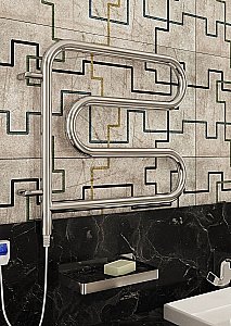 Полотенцесушитель электрический Terminus F-образный 500x500 поворотный купить в интернет-магазине сантехники Sanbest