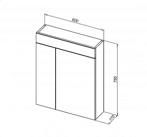 Зеркальный шкаф De Aqua Эколь 185083 60 белый купить в интернет-магазине сантехники Sanbest
