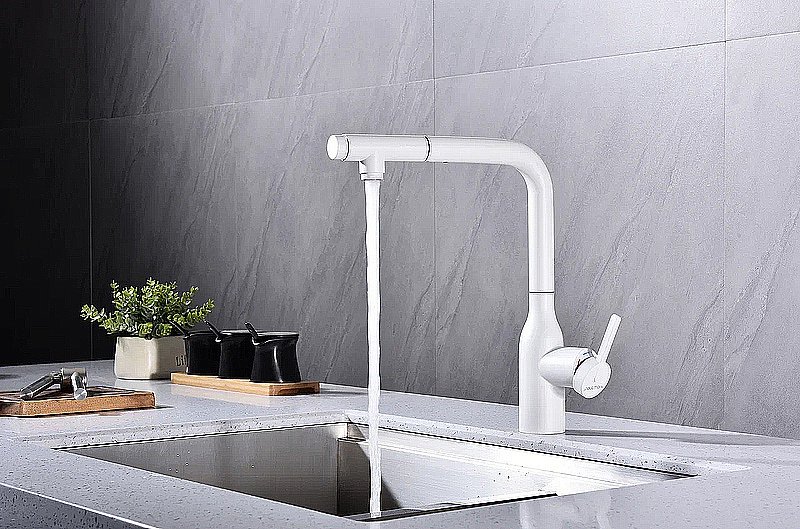 Смеситель для кухни Paulmark Viper Vi213105-WH белый матовый купить в интернет-магазине сантехники Sanbest