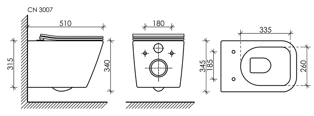 Унитаз подвесной Ceramica Nova Metric Rimless CN3007_1001CH белый купить в интернет-магазине Sanbest