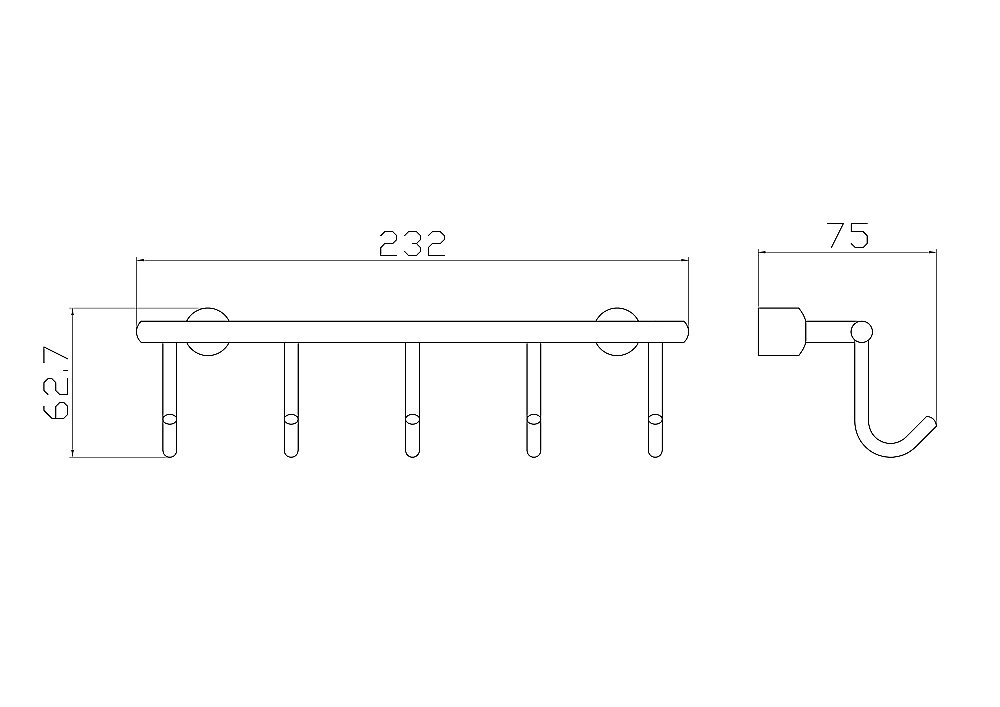 Крючок WONZON & WOGHAND WW-9382-5 хром купить в интернет-магазине сантехники Sanbest