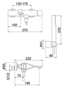 Смеситель для ванны Webert One-B NB850101441 купить в интернет-магазине сантехники Sanbest