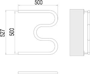Полотенцесушитель водяной Terminus М-обр AISI 25 500х500 купить в интернет-магазине сантехники Sanbest
