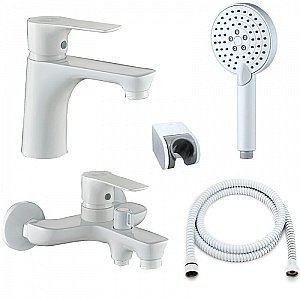 Набор смесителей Orange Aristo M19-311W белый купить в интернет-магазине сантехники Sanbest