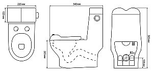 Унитаз-моноблок Laguraty 2015 бело-желтый, с крышкой микролифт купить в интернет-магазине Sanbest