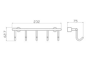 Крючок WONZON & WOGHAND WW-9382-5 хром купить в интернет-магазине сантехники Sanbest