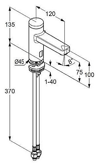 Смеситель для раковины Kludi Zenta E 3810039 черный матовый купить в интернет-магазине сантехники Sanbest