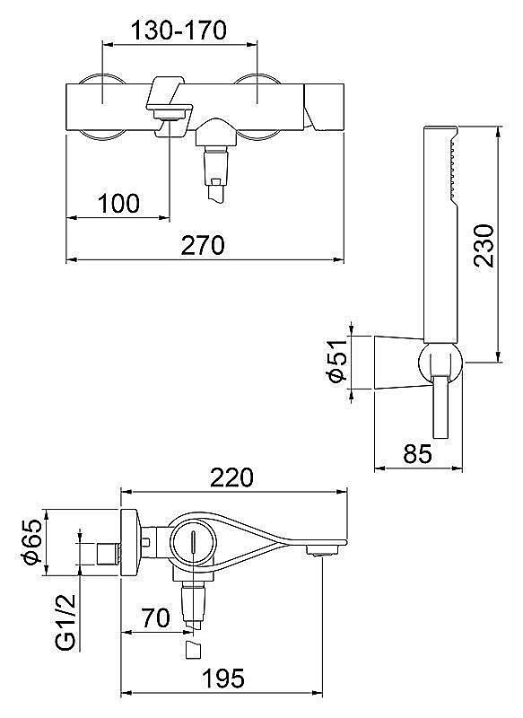 Смеситель для ванны Webert One-B NB850101441 купить в интернет-магазине сантехники Sanbest