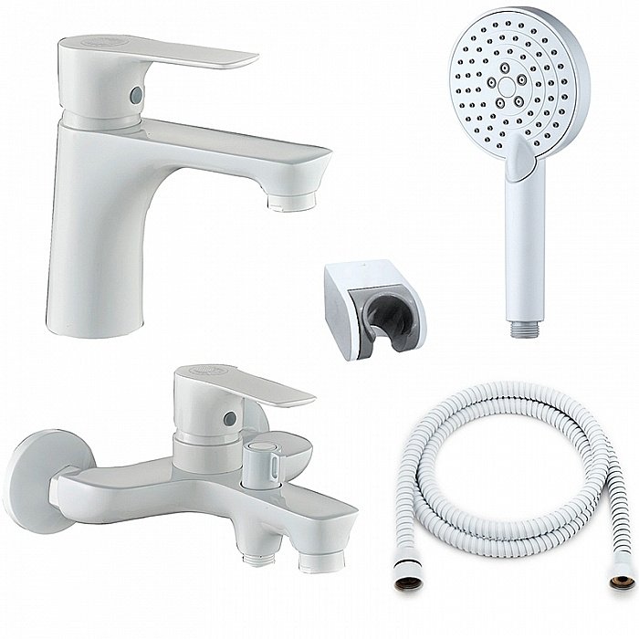 Набор смесителей Orange Aristo M19-311W белый купить в интернет-магазине сантехники Sanbest