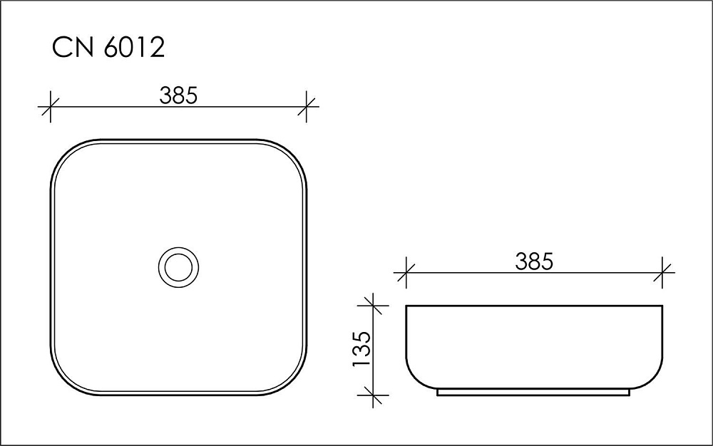 Раковина накладная Ceramica Nova Element CN6012 38 купить в интернет-магазине Sanbest