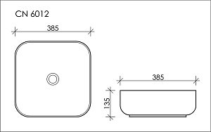 Раковина накладная Ceramica Nova Element CN6012 38 купить в интернет-магазине Sanbest