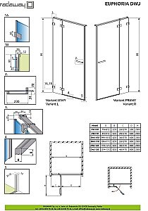 Душевая дверь Radaway Euphoria DWJ 100 купить в интернет-магазине Sanbest