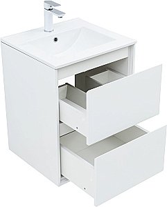 Тумба с раковиной Aquanet Милан 336366/303190 50 белый глянец для ванной в интернет-магазине Sanbest