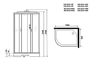 Душевая кабина Niagara Classic NG-3312 120х80 купить в интернет-магазине Sanbest