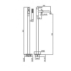Смеситель для ванны с душем Webert Elio EL851101015 купить в интернет-магазине сантехники Sanbest