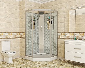 Душевая кабина Niagara Luxe NG-7717WBK 100x100 серебро купить в интернет-магазине Sanbest