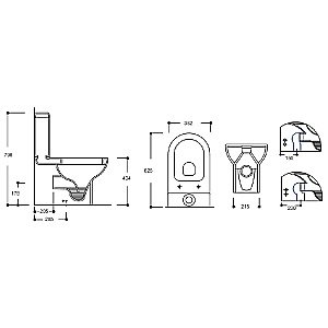 Унитаз напольный Gural Vit Compact Slim KO06KLZ00&KO02RZV00 с крышкой микролифт, с бачком купить в интернет-магазине Sanbest