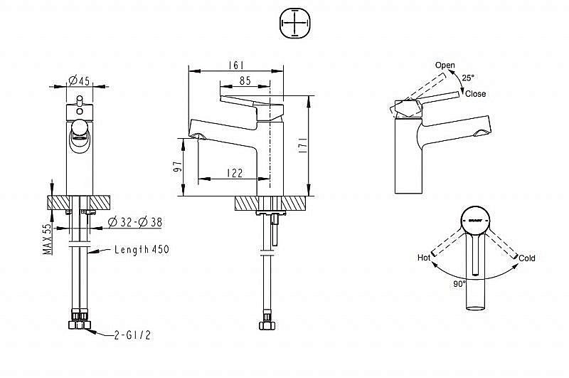 Смеситель для раковины Bravat  Palace F1172217BM-RUS купить в интернет-магазине сантехники Sanbest