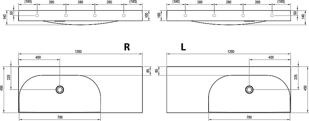 Раковина Ravak Lite XJX1312000 белый купить в интернет-магазине Sanbest