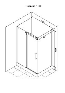 Душевой уголок CeruttiSpa CEZA'S 120x90 CEZA'S120 стекло прозрачное/профиль хром купить в интернет-магазине Sanbest