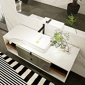 Тумба с раковиной Black & White Gravity AV707.1500 MINT матовый зеленый для ванной в интернет-магазине Sanbest