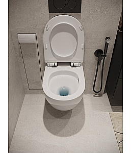 Унитаз подвесной Agger AT09150 безободковый, с инсталляцией, смыв торнадо, с крышкой микролифт, белый глянцевый купить в интернет-магазине Sanbest