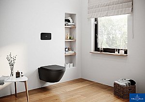 Унитаз подвесной Villeroy&Boch Subway 2.0 5614R0R7 черный матовый, безободковый купить в интернет-магазине Sanbest