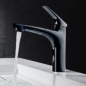 Смеситель для раковины Black&White Universe UK7901B черная матовая купить в интернет-магазине сантехники Sanbest