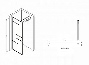 Душевое ограждение ABBER Immer Offen AG63100B8 100 стекло прозрачное/профиль черный купить в интернет-магазине Sanbest