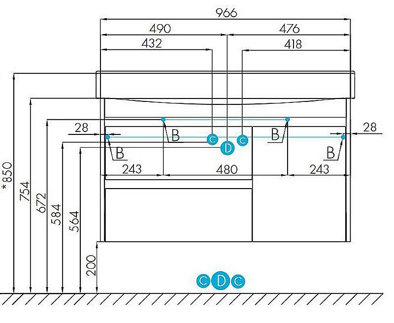 Тумба с раковиной Акватон Нортон 100 белая для ванной в интернет-магазине Sanbest