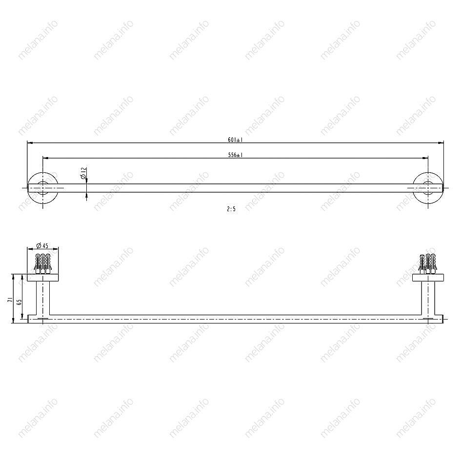 Полотенцедержатель Melana MLN-861001 сатин/хром купить в интернет-магазине сантехники Sanbest
