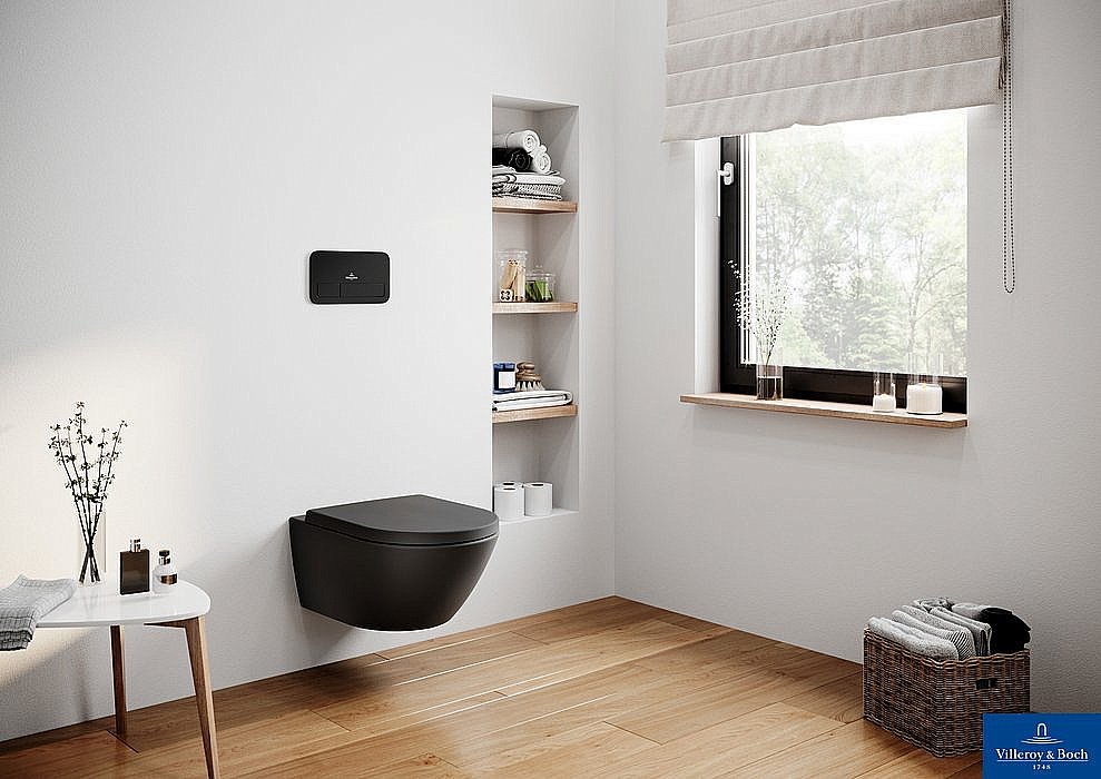 Унитаз подвесной Villeroy&Boch Subway 2.0 5614R0R7 черный матовый, безободковый купить в интернет-магазине Sanbest