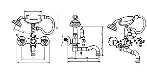 Смеситель для ванны Boheme Tradizionale Chromo 273 купить в интернет-магазине сантехники Sanbest
