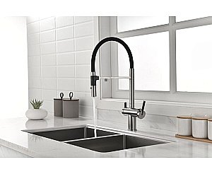 Смеситель для кухни Paulmark Gravity Gr213888-BS нержавеющая сталь купить в интернет-магазине сантехники Sanbest