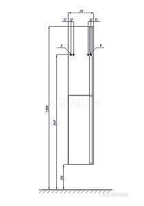 Пенал Акватон Рене белый/темное дерево для ванной в интернет-магазине сантехники Sanbest