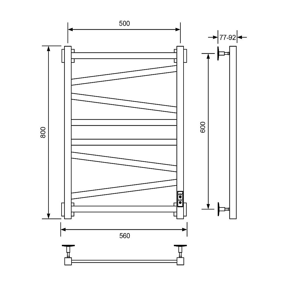 Полотенцесушитель электрический Veconi Barro-C B8050B-C черный купить в интернет-магазине сантехники Sanbest