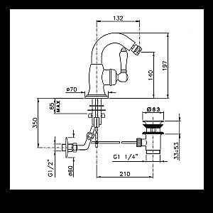 Смеситель для биде Nicolazzi Petit Mont Blanc 3455CR76C Хром купить в интернет-магазине сантехники Sanbest